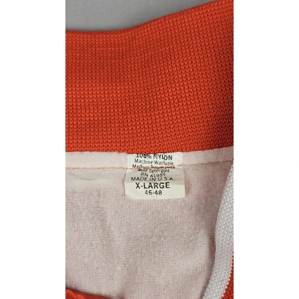 80s Vintage Hickman Mills Cougars Satin‎ Jacket Orange Snap Button Kansas City